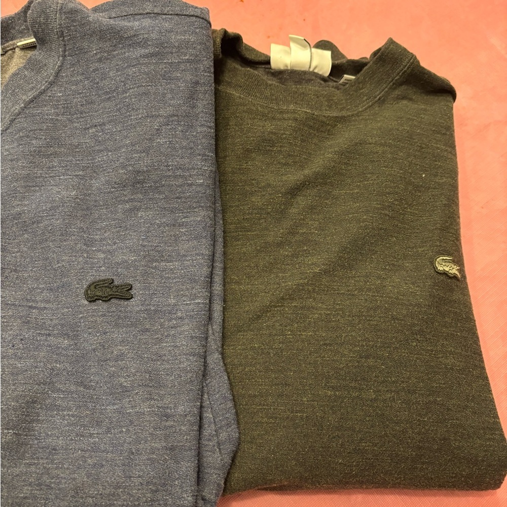 Lacoste long sleeve Regular Fit shirts. Grey blue and green gray. 4XL